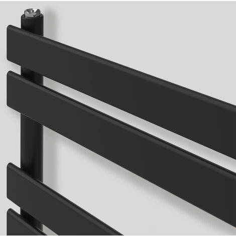 Black Flat Panel Electric Heated Warming Towel Rail 1000x450mm