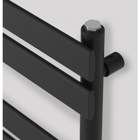 Black Flat Panel Electric Heated Warming Towel Rail 1000x450mm