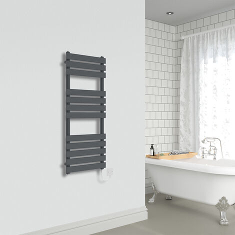 WarmeHaus Bathroom Flat Panel Sand Grey Electric Heated Warming Towel ...