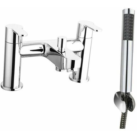 Aquariss Bath Taps with Shower Bathroom Tub Taps Dual Lever Mixers Monobloc Chrome Brass