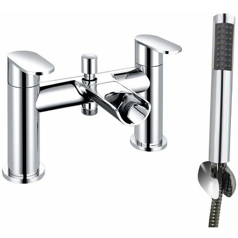 Aquariss Bathroom Watefall Double Handle Mixer Monobloc Tap with Handheld Shower Head Chrome (1/3)
