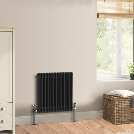 Warmehaus Traditional Black Radiator Double Column 600 x 605mm