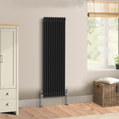 Warmehaus Traditional Black Radiator Double Column 1500 x 470mm (1/5)