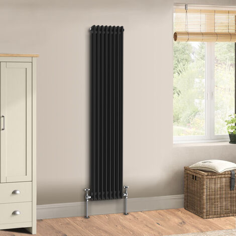 Warmehaus Traditional Black Radiator Double Column 1800 x 380mm (1/5)