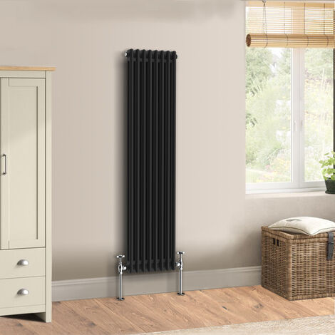 Warmehaus Traditional Black Radiator Double Column 1500 x 380mm (1/5)