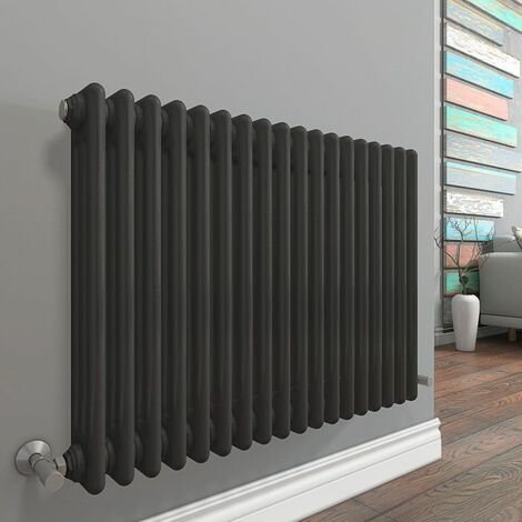 WarmeHaus Traditional Radiator Anthracite Triple Panel 300x832mm