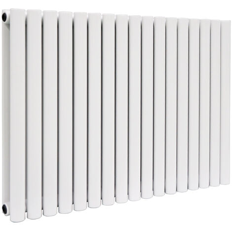 Warmehaus Oval Panel Radiator White Horizontal Double 600x1003mm
