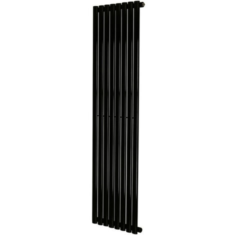 Warmehaus Black Oval Radiator Vertical Single Panel 1600x472mm