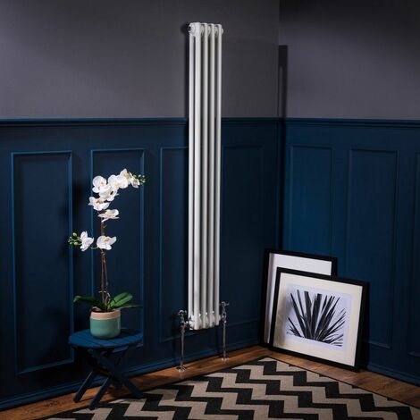 WarmeHaus Traditional Radiator White Double Panel 1500x200mm