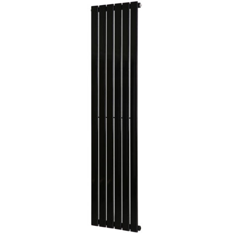 Warmehaus Flat Panel Black Radiator Vertical Single 1600x408mm
