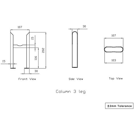 Traditional Radiator Floor Mounting Legs 2PC Set 3 Column Black