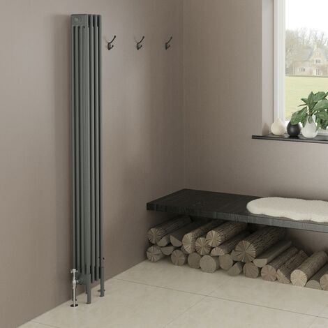 Warmehaus Traditional 4 Column Radiator 1800x200 Anthracite (1/5)