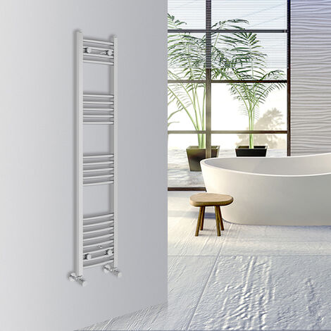 WarmeHaus Curved Bathroom Heated Towel Rail 1400x300mm Chrome