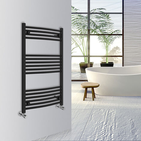 WarmeHaus Curved Bathroom Heated Towel Rail 1000x600mm Black