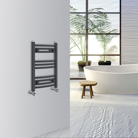 WarmeHaus Curved Bathroom Heated Towel Rail 600x400mm Anthracite