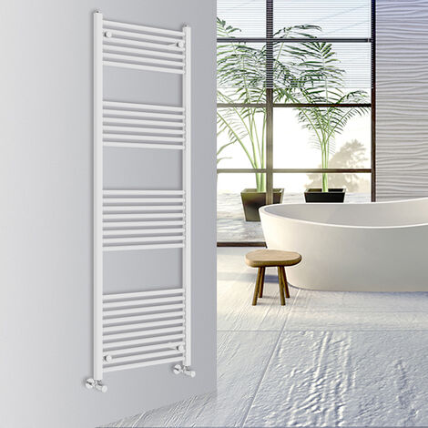 Warmehaus Straight Bathroom Heated Towel Rail Warmer Radiator Central Heating 1800x600mm White