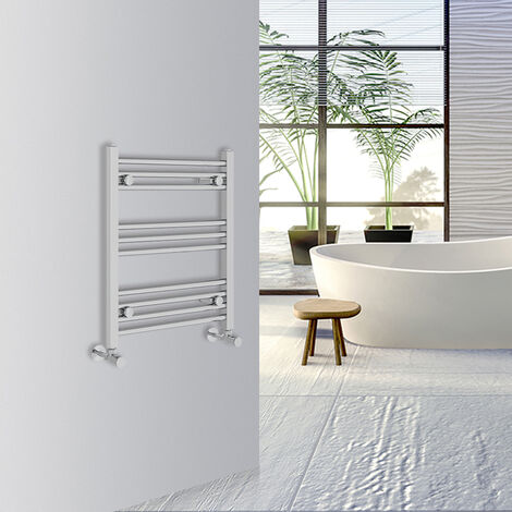 Warmehaus Straight Bathroom Heated Towel Rail Warmer Radiator Central Heating 600x500mm Chrome