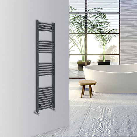 WarmeHaus Curved Bathroom Heated Towel Rail 1600x400mm Anthracite