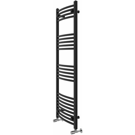 WarmeHaus Curved Bathroom Heated Towel Rail 1400x500mm Black