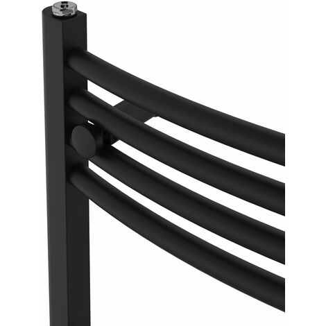 WarmeHaus Curved Bathroom Heated Towel Rail 1400x500mm Black