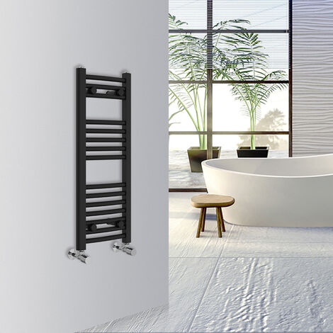 WarmeHaus Curved Bathroom Heated Towel Rail 800x300mm Black (1/5)