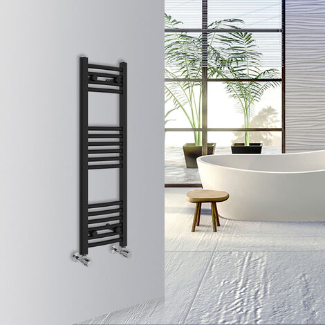 WarmeHaus Curved Bathroom Heated Towel Rail 1000x300mm Black
