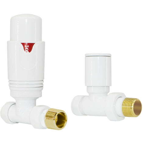 Warmehaus Thermostatic Radiator Valves 15mm TRV Straight White