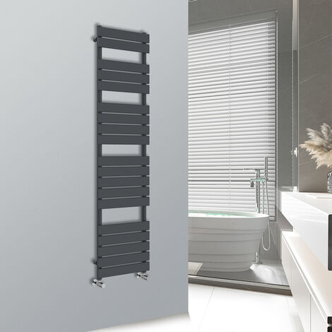 WarmeHaus Flat Panel Anthracite Bathroom Heated Towel Rail Ladder Radiator Warmer 1800x450mm