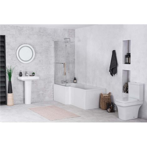 Avola Bathroom Suite with Left Hand L Shape Shower Bath