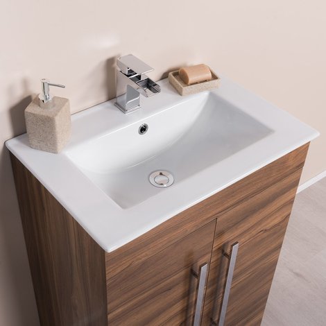 Walnut 600mm Vanity Unit & Basin