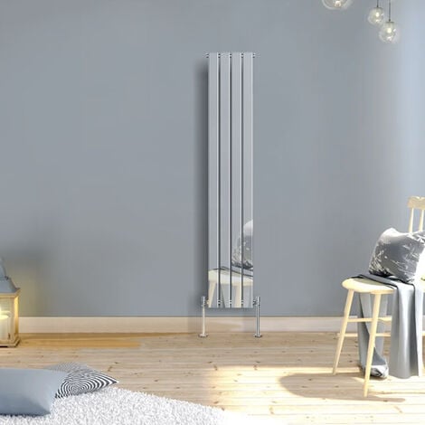 Warmehaus Vertical Radiator Flat Panel Single Chrome 1800 x