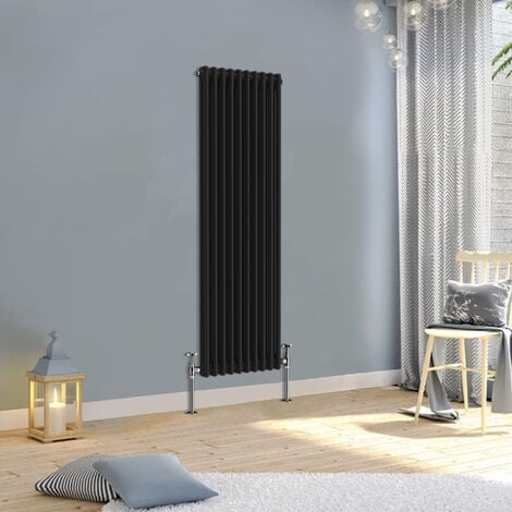 Warmehaus Traditional Double Black Tall Radiator 1500x470mm