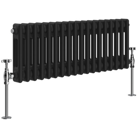 Warmehaus Traditional Double Column Black Radiator 300x830mm