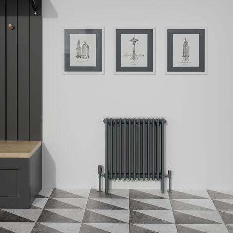 WarmeHaus 600x605mm Traditional 4 Column Anthracite Radiator (1/5)