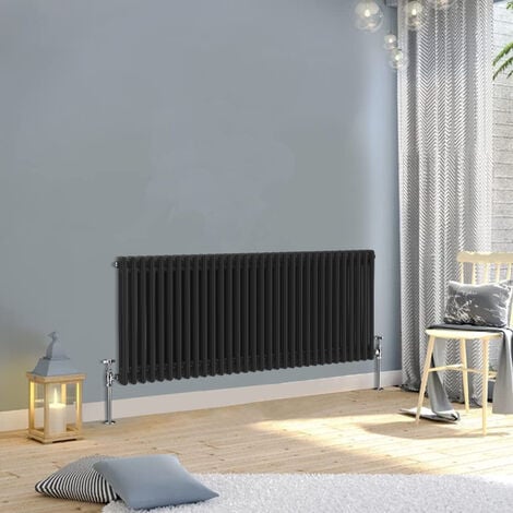 Warmehaus Traditional Double Column Black Radiator 600x1460mm