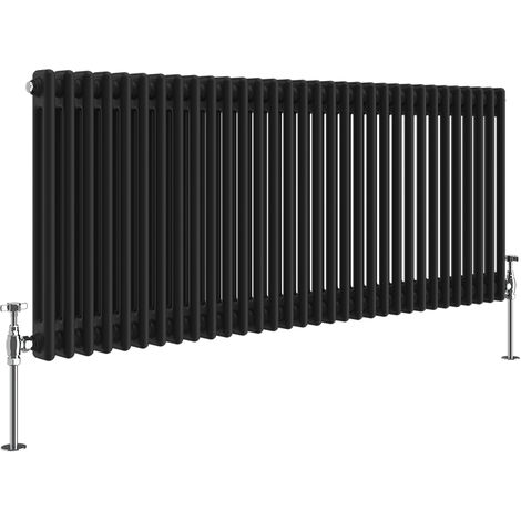 Warmehaus Traditional Double Column Black Radiator 600x1460mm
