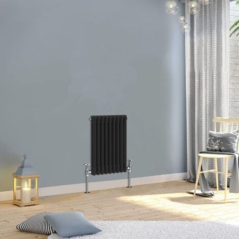 Warmehaus Traditional Double Column Black Radiator 600x425mm
