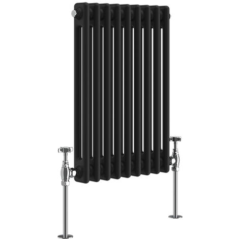 Warmehaus Traditional Double Column Black Radiator 600x425mm