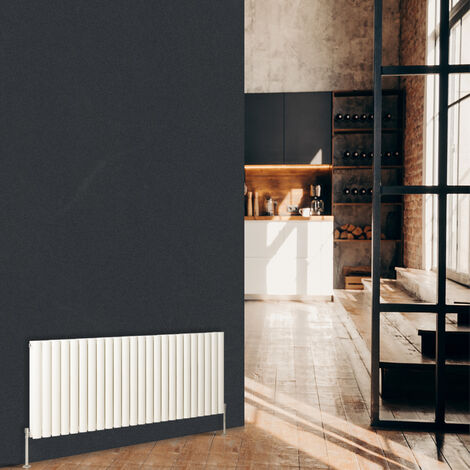 Warmehaus Horizontal Oval Panel Double Radiator White 600x1417mm (1/5)