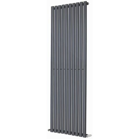 Warmehaus Vertical Radiator Oval Single Anthracite 1800 x 591mm