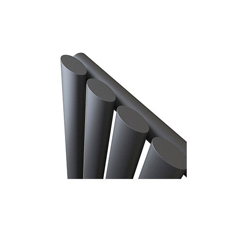 Warmehaus Vertical Radiator Oval Single Anthracite 1800 x 591mm