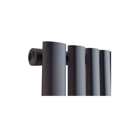 Warmehaus Vertical Radiator Oval Single Anthracite 1800 x 591mm
