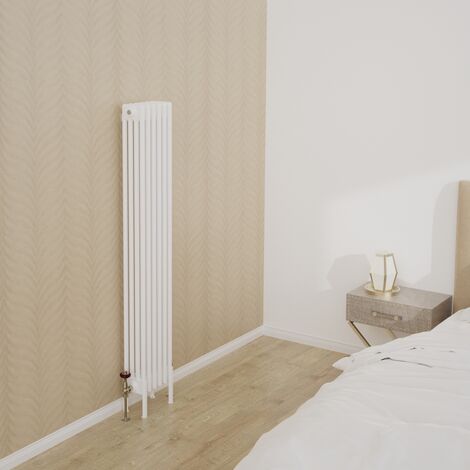 WarmeHaus 1500x290mm Vertical Traditional 4 Column White Radiator (1/5)