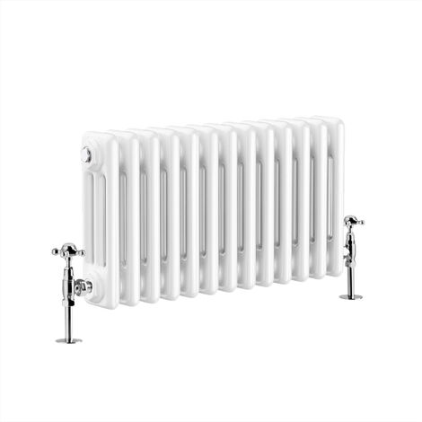 Warmehaus Traditional Radiator Triple Column White Horizontal Cast Iron 