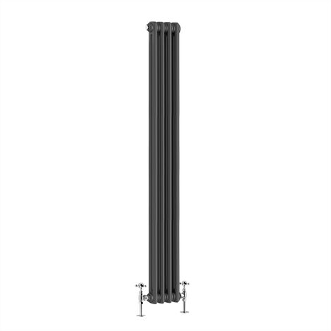 Warmehaus Traditional Double Anthracite Radiator 1800 x 200mm