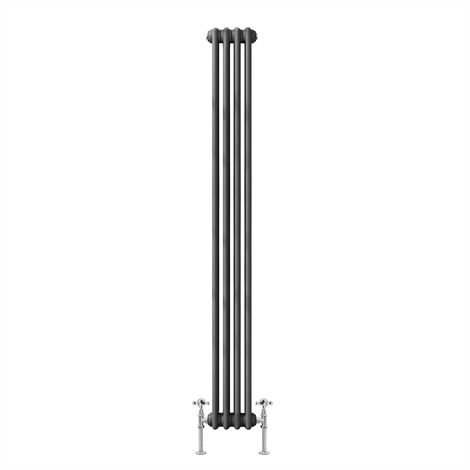 Warmehaus Traditional Double Anthracite Radiator 1800 x 200mm