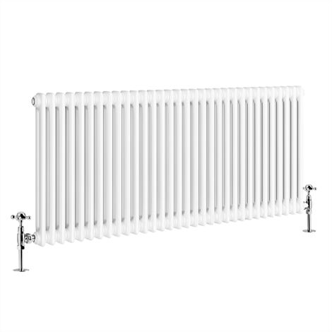 WarmeHaus 600x1460mm Traditional 2 Column White Radiator (1/4)