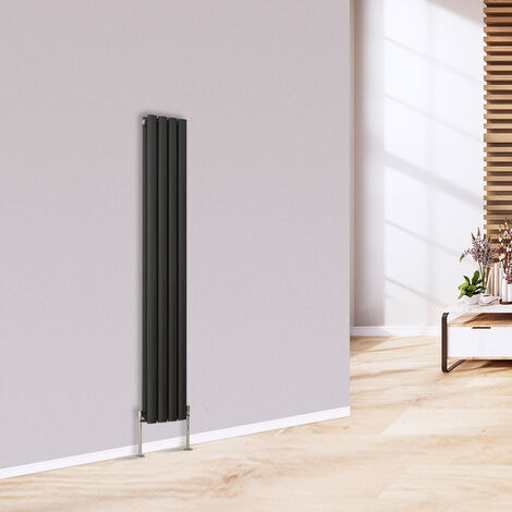 Warmehaus Vertical Radiator Oval Double Anthracite 1600 x 237mm (1/5)