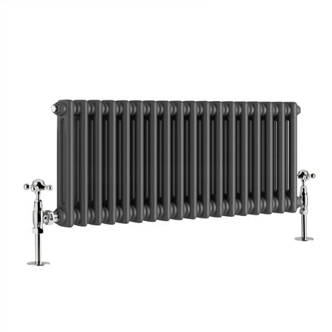 Warmehaus Traditional Double Anthracite Radiator 300 x 830mm