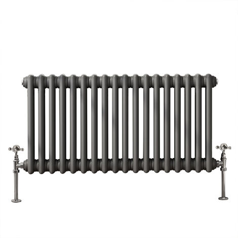 Warmehaus Traditional Double Anthracite Radiator 300 x 830mm